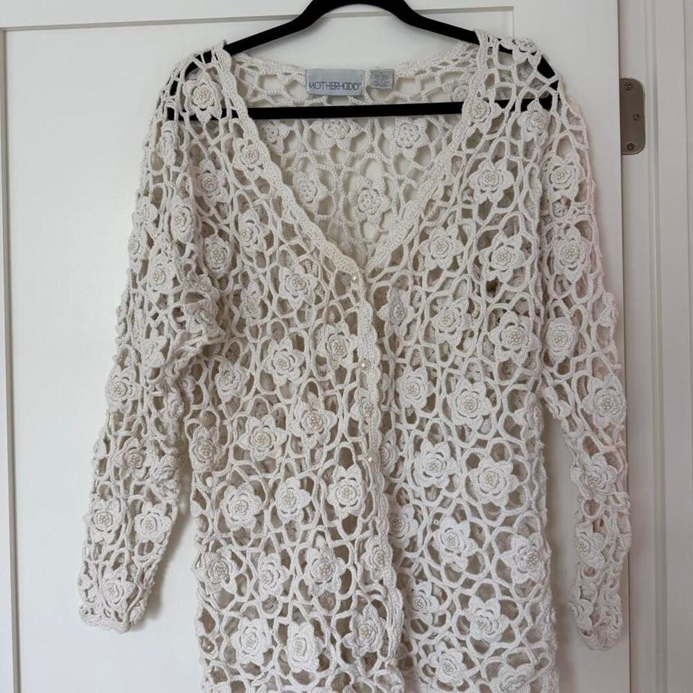 Unbranded Women's White and Cream Cardigan
